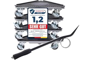 Melko 7-częściowy zestaw do transportu mebli, mobilny pomocnik do przeprowadzki, kółka meblowe, ślizgacze meblowe, do 1050 kg, kolor czerwony