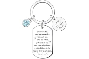 KJKJKJ 26 A-Z Lettre Initiale Cadeau Porte-clés,Femme Homme Porte -Clef Cadeau,Anniversaire Cadeau,Original Cadeau,Cadeau de Motivation Cadeaux pour les Amis,Graduation Cadeaux