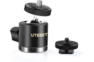 Utebit Ropt_360S_Hotshoe_Set Mini Głowica Do Statywu z Adapterem, Czarna