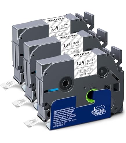 Upwinning Tze 335 Tape, 12 mm, zwart, compatibel met Brother P-Touch labeltape Zwart, 12 mm, TZe-335, Tze 335, TZe335, Aze-335, voor Brother Labelprinter H100R, H105, H100LB, D210, E110, E300, 3 Pak