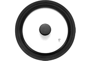 ZITFRI Universal Lid for Pots, Pans and Skillets Fits 28cm, 30cm & 32cm Diameter Cookware - Frying Pan Cover Universal Glass Lid with Heat Resistant Silicone Rim ＆ Tempered Glass