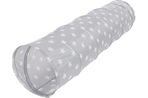 Relsy Grey Pop Up Tunnel, 180cm Length 45cm Diameter, Starry Design Play Tent for Kids, Ages 3+ (Unisex)