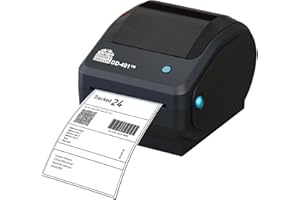 Double Dragon DD-401 4” Direct Thermal Label Printer (203 DPI, USB) | High-Speed Ink Barcode Label Printer for Windows & Mac | Auto Calibration, Large Roll Capacity, 4x6 Compatible
