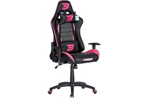 BraZen Sentinel PC Chairs Gaming Chair for Adults Ergonomic Office Chairs Computer Chairs Adult Gaming Chair Gaming Chairs for Adults Video Game Chairs Gamer Chair PC Gaming Chair - Pink