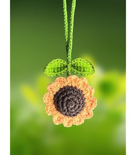 Ciondolo Auto Girasole Fatto A Mano - Accessorio Decorativo Per Specchietto Retrovisore, Stile Boho - Foto 5