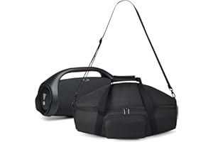 Baomaeyea Miękkie etui podróżne kompatybilne z JBL Boombox 3 - torba na akcesoria z paskiem na ramię, Czarny, Prostota