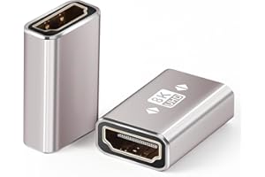 HLLYLL 2 Pack HDMI Kupplung 8K Buchse auf Buchse Verbinder 2.1, HDMI Verlängerung Adapter 8K@60Hz 4K@120Hz UHD 3D, HDR, eARC für Laptop, PC, Monitor, Roku TV, HDTV