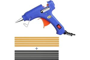 RANDALFY Hot Glue Gun Kit with Built-in Stand, Mini Glue Gun with 10pcs Glue Sticks for Glue Gun, Hot Melt Glue Gun, Blue Small Glue Gun