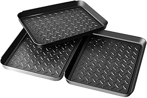 LOVE BEGANS Poggiascarpe, Vassoio per Scarpe Bagnate 3 Vaschette in Plastica, Vassoio Raccogli Gocce per Scarpe Tappetino per Scarpe Scaffale per Scarpe Bagnate, Corridoio, Armadio, Auto, Pulizia