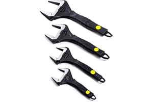 Sharp-tec Adjustable Spanner Set, Wide Jaw Opening Adjustable Wrench, Heavy-Duty Plumbing Tools for Plumbers, 6"+8"+10"+12"