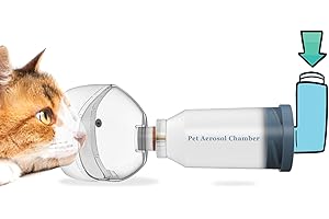 ICARE-PET Haustier-Aerosolkammer für alle Katzen und kleine Hunde, von Haustieren entworfene Silikonmaske passt Allen Katzen bequem, für Erste-Hilfe-Zubehör für Haustiere