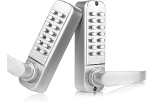 CODACE Keyless Entry Door Lock with Keypad, Double Sided Keypad Door Lock with Handle, Digital Front Door Lock Set, Combination Mechanical Gate Lock for Outdoor Fence, Passage Mode- Not Deadbolt