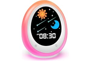 FiveHome Kinderwecker für Jungen Mädchen, Schlaftrainer Kinder mit Nachtlichtern, Soundmaschine und Timer-Funktion, Wecker Kinder Wecklicht Nachtlicht Nachttischuhr