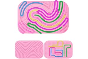 SUVEK Sensory Toy Activity Board, Sensory Fidget Toys, Silicone Sensory Stress Activity Board for Autism, ADHD, Calming, Anxiety Toy for Children from 3 Years Adults, with 11 Accessories Cords