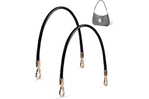 MEGAVOW 2 Piezas Correas de Hombro para Bolsos, PU Correas de Bolso, DIY Asa Correa Bolso Bandolera Crochet, para Bolso de Mano, Negro, 60cm