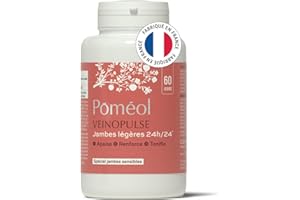 Complément Alimentaire Jambes légères & Circulation sanguine| Soulage les Jambes Lourdes | Vigne rouge, Cassis, Vitamines | VeinoPulse ǀ 60 jours | POMÉOL