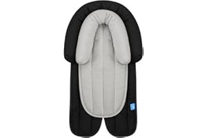 ‎INFANZIA INFANZIA 2-in-1 Baby Sitzverkleinerer Universal für Alle Kinderwagen,Babyschale Einsatz und Kopfstütze für Neugeborene und Kleinkinder, Extra Weich, Ideal für Alle Jahreszeiten, Baumwolle, Schwarz