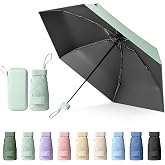 Sykrawki Portable Mini Folding Umbrella, UV and Anti-Wind Protection with Capsule Cover, Compact Travel Umbrella for Men and