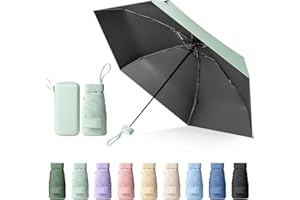 Sykrawki Mini Regenschirm, Reise-Regenschirm, Kleiner UV-Regenschirm, Winddichter Regenschirm Mit Kapselhülle, Tragbarer Taschenschirm Für Männer Und Frauen