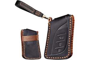 TECART Skórzane etui na kluczyki samochodowe pasuje do Lexus IS ES GX NX RX LX LC LS RC UX US GS UX200 UX250h UX260 ES200 ES260 etui ochronne osłona na klucze, akcesoria, etui na klucze, 3 4 przyciski