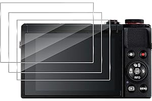 Haofun 3 piezas Película Protectora para Canon G7X Mark III para Cristal Templado, HD Vidrio Templado Protector de Pantalla, Fácil instalación sin Burbujas (Transparente)
