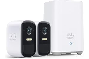 eufy Security Zestaw 2 kamer eufyCam 2C Pro Kamera bezpieczeństwa na zewnątrz, bezprzewodowa, rozdzielczość 2K, 180-dniowa żywotność baterii, wodoodporność IP67, noktowizor (Dwa zestawy kamer)