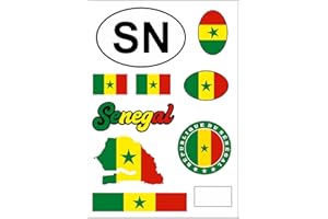 APROM Carte autocollante du Sénégal - Pour voiture, moto, motard - Drapeau tuning