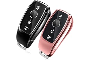 Yosemy 2 Piezas Funda para Llave Coche Compatible para Mercedes Class-E S A CLA GLA GLE GLC GLK AMG Carcasa Cover de Mando y Control de Auto (Keyless GO)