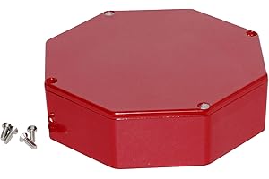 HAMMOND MANUFACTURING Hammond 1590STPCRD Stomp Box Diecast Enclosure Octagon 133 x 133 x 39 Red
