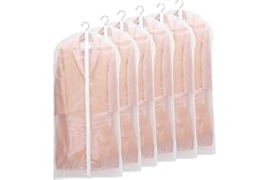 Niviy Kleidersack Lange 6 Stück Mottenschutz Kleidersäcke Anzug,Durchscheinende 60x140cm Atmungsaktiver Stoff, für Anzüge Kleider Mäntel Sakkos Hemden Abendkleider Anzugsack Aufbewahrung kleiderhülle