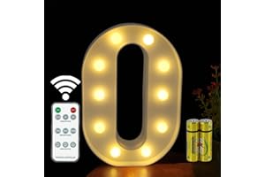 HONPHIER® Letter Lights Decorative LED Alphabet Lights Remote Control Marquee Decoration Light Up Sign Battery Operated for Birthday Party Wedding Receptions Holiday Bar Home Bedroom Bath Decor (O)