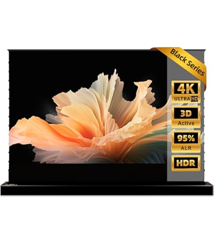 Projectorscherm met standaard, verbeterde 120 inch 4K HD draagbare projectiesche