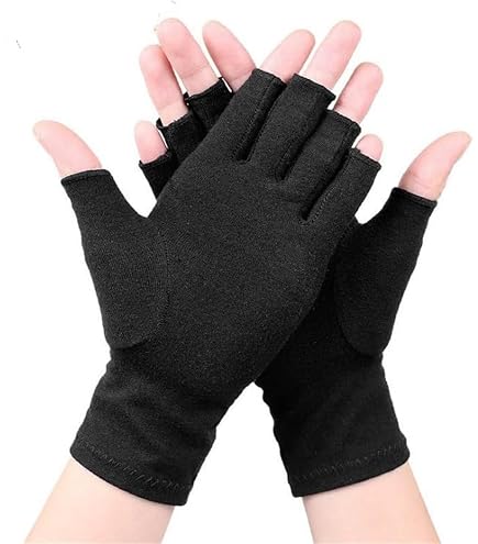 Premium Bambus Handschuhe Fingerlose Kompressionsbandage fr Handschmerzen  und Arthrose Mnner und Frauen, grau, S : Amazon.de: Fashion