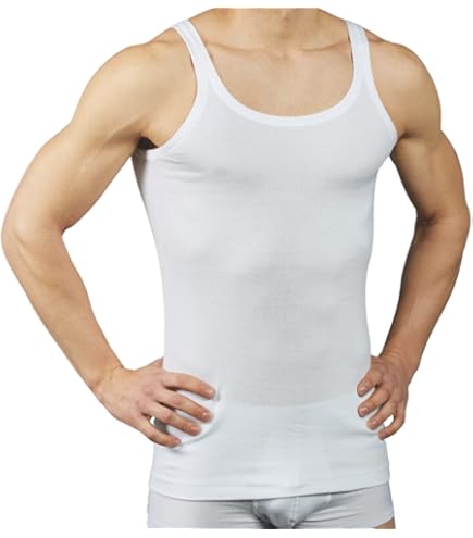 Canottiera Uomo Nottingham In Cotone 100% - Confezione Da 2, Costina E Spalle Strette, Tricot Naturale - Foto 3