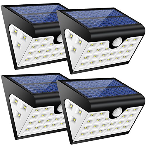 Luci Solari LED Esterno Giardino, ?2 Modi: Ricarica USB o Ricarica Solare? Lampade Solari da Esterno con Sensore di Movimento, Luci Esterno Energia Solare con 3 Modalità e Impermeabile IP65-4 Pezzi