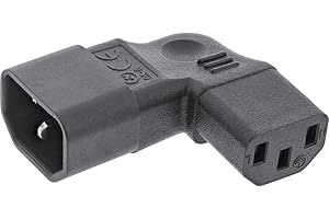 InLine® 16723E - Adattatore di alimentazione IEC 60320 C14/C13, con angolo sinistro/destro, 3 poli