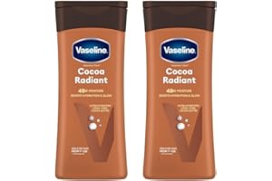 Vaseline Intensive Care Cocoa Radiant - Lotion pour le corps - Soin quotidien hydratant, idéal pour les peaux sèches - Formule riche en lipides ultra-hydratants et en beurre de cacao pur - 2 x 200 mL
