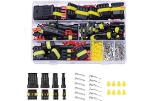 Ruolin 352 Pièces Imperméable à l'eau Connecteur Kit, Connecteur Électrique Voiture Étanche Kits, 1/2/3/4 Broches pour Auto Moto Marine