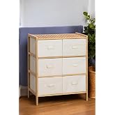 Digithome Bamboo 6 Drawer Cabinet Multi-Purpose Organizer Dresser DB-0016