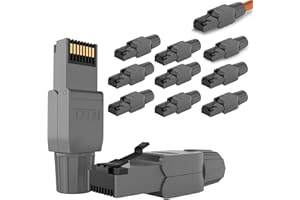 RedStar24 Lot de 12 fiches RJ45 sans outil CAT 7 CAT 8 pour câble de pose CAT8 CAT7 CAT6a LSA - Connecteurs à sertir LAN blindés jusqu'à 40 Gbps 2000 MHz