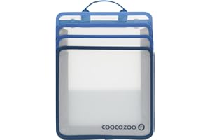 ‎COOCAZOO coocazoo Faltbare Heftbox, Blue, blau, mit Tragegriff, platzsparend mit ausziehbaren Seiten, Heftordner für Schulrucksäcke, ab der 3. Klasse