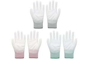 XWYDZ 3 Pcs Heat Protection Gloves for Hair Styling & Curling Iron - High-Density Silicone Grip Heatproof Protector, Comfort Fit for Salon/Home Use (Pink S/Green M/Grey L)
