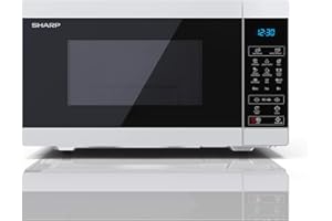 SHARP YC-MG252AU-W 25 Litre 900W Digital Microwave with 1000W Grill, 11 power levels, ECO Mode, defrost function, LED cavity light - White