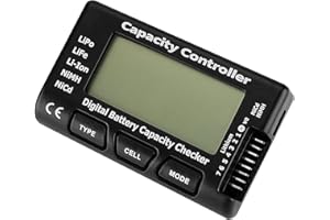 BEYEE Testeur numérique de batterie télécommandé, contrôleur de tension de capacité avec écran LCD pour LiPo Life, batterie Li-ion NiMH