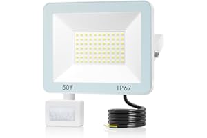 YIBIDAMA Projecteur LED Exterieur Detecteur de Mouvement 50W 5000LM - 7000K IP67 Spot LED Extérieur Projecteur Exterieur, Projecteur Exterieur LED Detecteur de Mouvement pour cour,jardin,garage