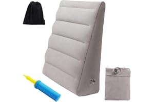Yuehuamech Aufblasbares Keilkissen Reisebett Keilkissen Tragbares leichtes Kissen für Rückenlehne Schlafen Sitzen Lesen Aufrechtes Schlafen Kopf Schulter Rücken Bein Kniestütze