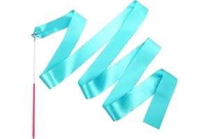 Mr Rex 2PCS Dance Wands Ribbon Streamers for Boys Girls Toddler Gymnastics, Kids Worship Praise Dance, Pretend Play, Ribbon Twirling, Talent Show, Outdoor Garden Toys