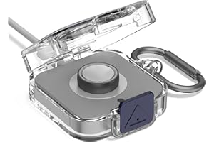 Wacanc Secure Lock Plastic Case Cover Compatible with Oura Ring Gen 4 Charger,Portable Protective Case for Oura Ring Gen 4 Charger with Carabiner, Only Protective Case (Gunmetal)