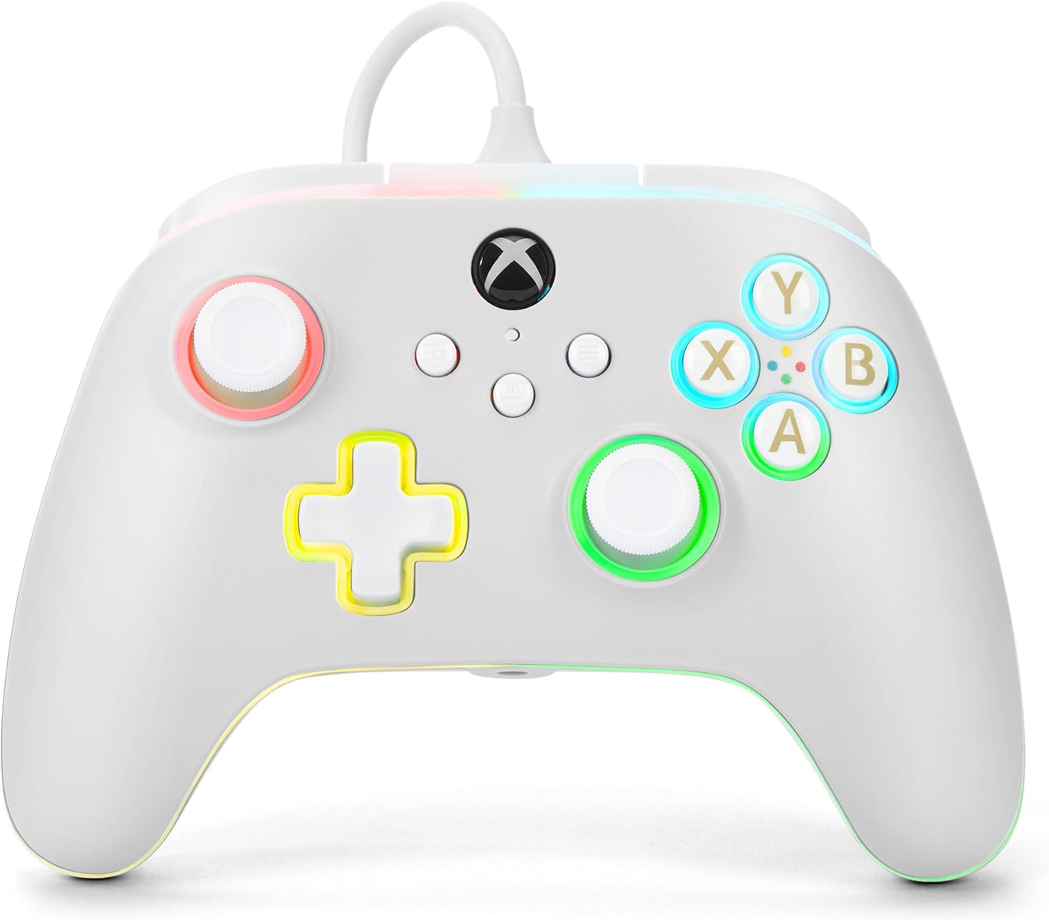 Power A Mando con cable Advantage para Xbox Series X|S con Lumectra - Blanco, mando, mando para videojuegos con cable, mando para juegos, Xbox One, con licencia oficial