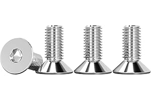 Drenky M6 Bolts, Screws Countersunk Bolts 304 Stainless Steel Screws M6 X 12mm Flat Head Hex Socket Cap Screws DIN 7991 / ISO 10642 Fully Thread Rustproof Machine Screws, 25 Pcs